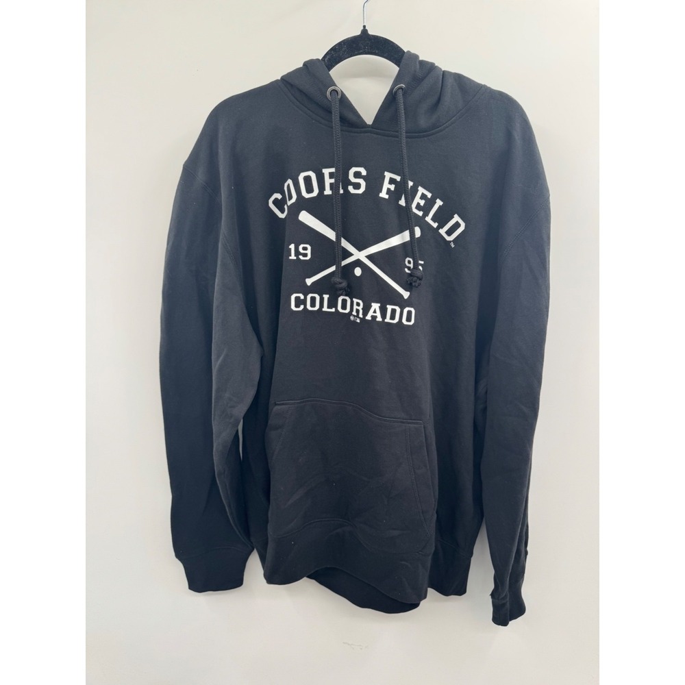 NWT 47 Brand Coors Field 1995 Hoodie Men's 2XL Black Graphic Print Long‎ Sleeve